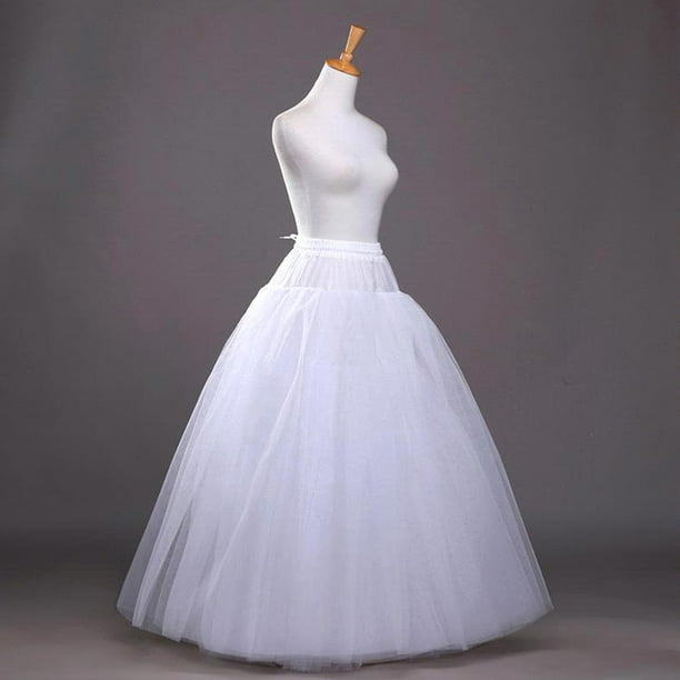White 3-Layer/8-Layer No Hoop Tulle Petticoat Wedding Gown Crinoline Skirt Slip